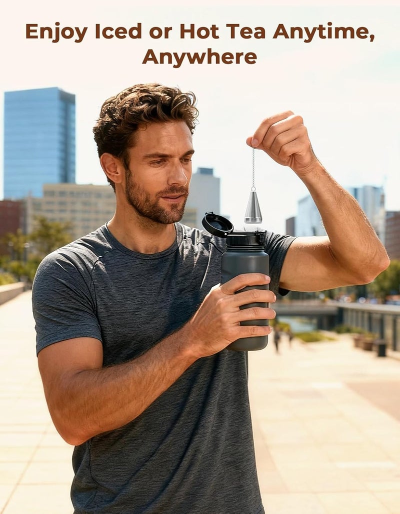 FEELLiFE مرشحات شاي مخروطية للشاي السائب، مصفاة شاي من الفولاذ المقاوم للصدأ 304 بشبكة دقيقة، 1.8 بوصة × 3 بوصة، جهاز تخمير الشاي السائب مع صينية للتقطير - Image 5